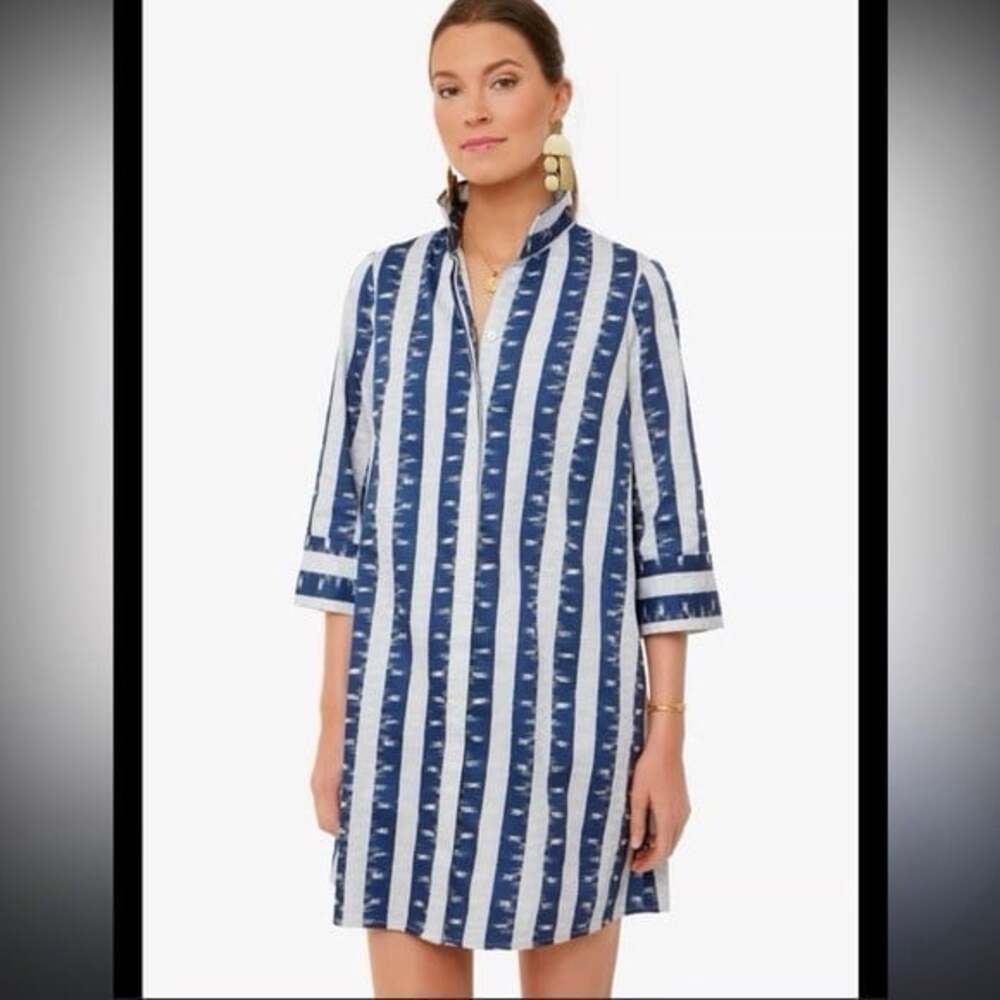Tuckernuck Stillwater Stripe Charlie Shirt Dress Blue White Small Preppy Coastal